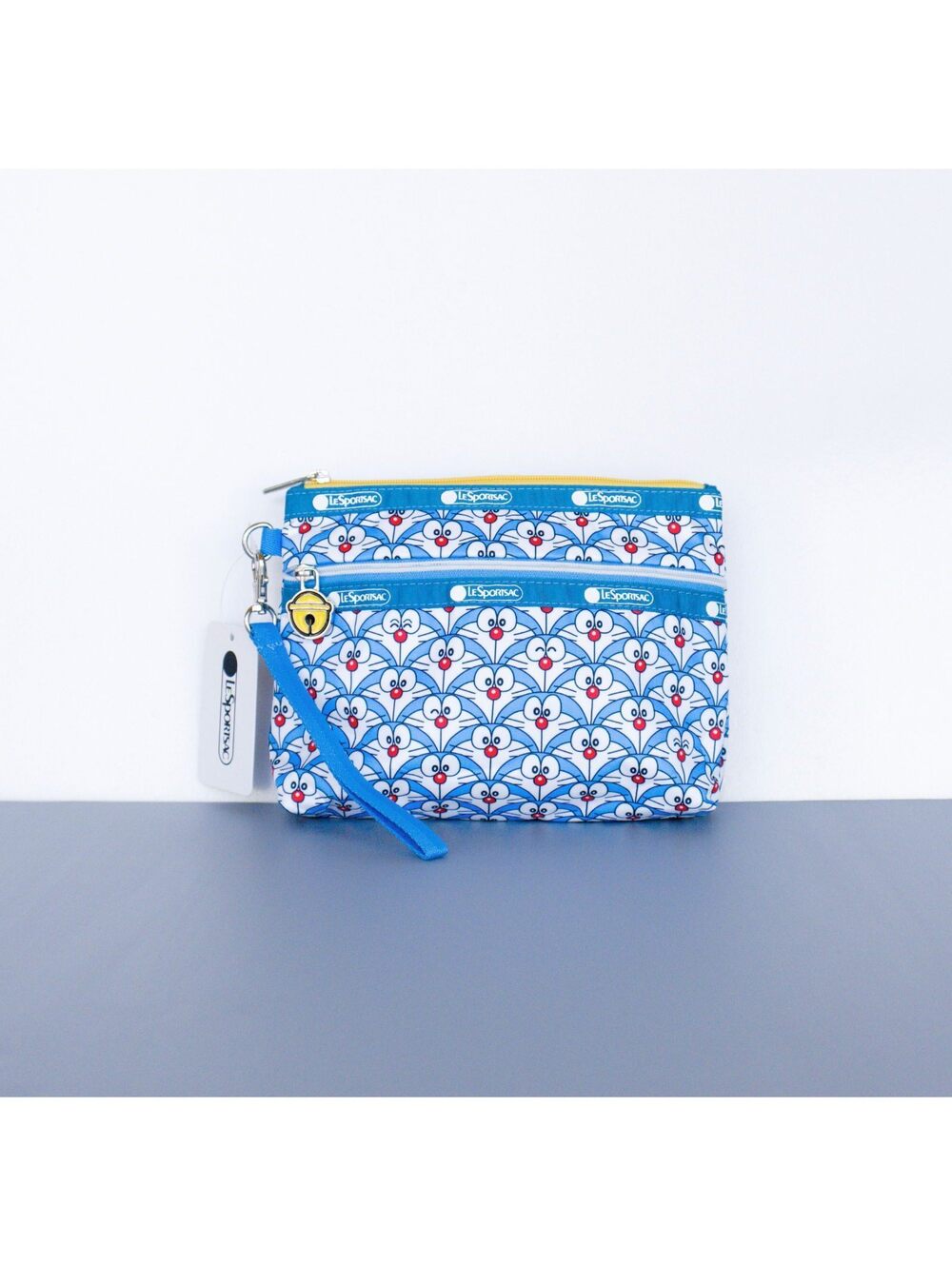 LeSportsac x Doraemon 2 Zipper Cosmetic Clutch with Charm NWT